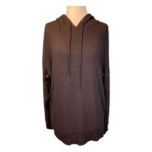 American Eagle Silver Stars Sleeve Graphic Print Hoodie Sweatshirt M